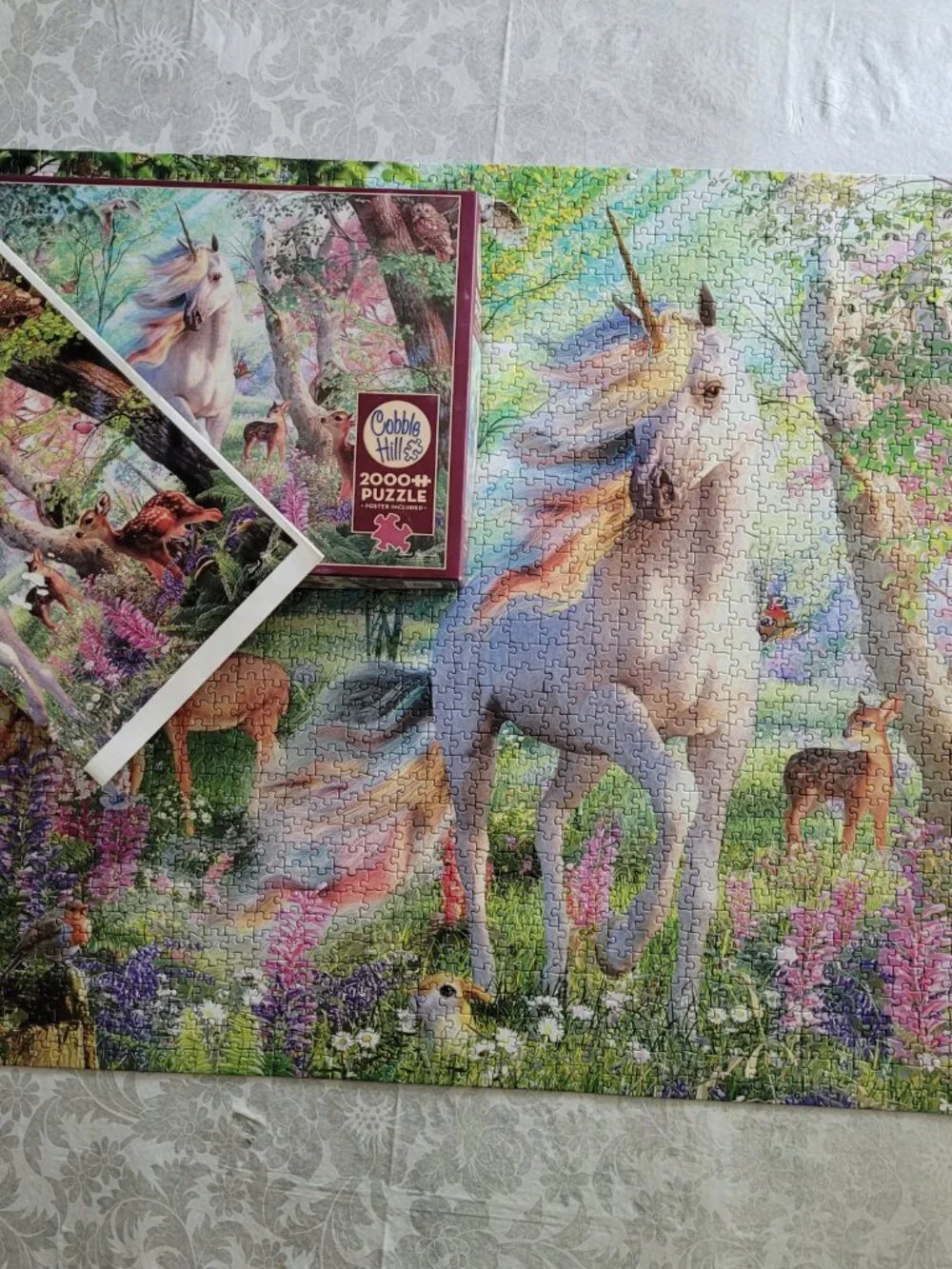 Cobble Hill 2000 Piece Random Cut Puzzle Unicorn and Friends By David Penfound